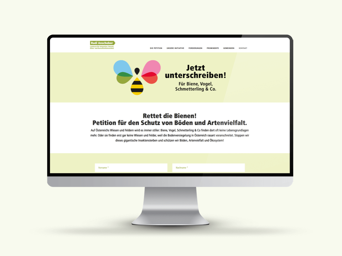 Rudi Anschober Kampagnenseiten, Konzepte, Betreuung