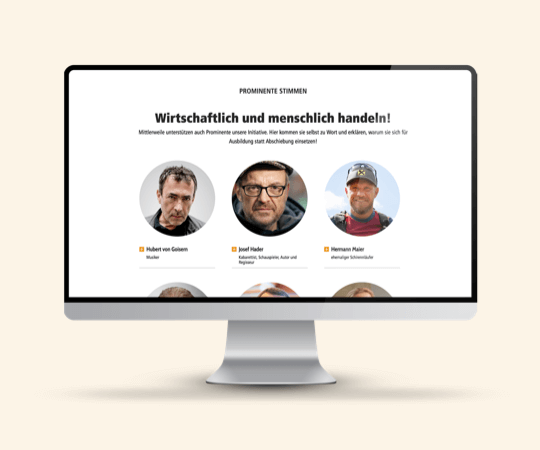 Rudi Anschober Kampagnenseiten, Konzepte, Betreuung